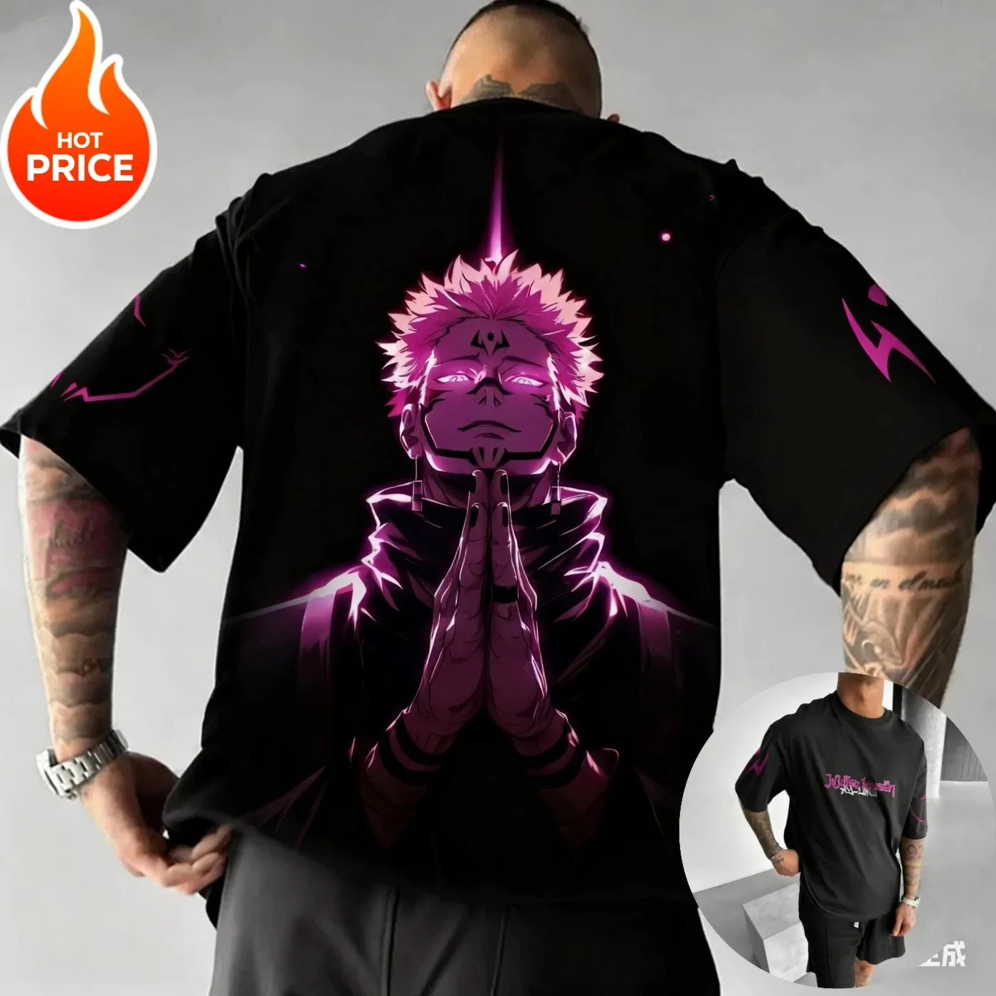 Jujutsu Kaisen Anima Sukuna Harajuku Graphic Print T-shirt Oversized Retro Street Style Casual Unisex Casual Cotton T-shirt
Jujutsu Kaisen Anima Sukuna Harajuku Graphic Print T-shirt Oversized Retro Street Style Casual Unisex Casual Cotton T-shirt