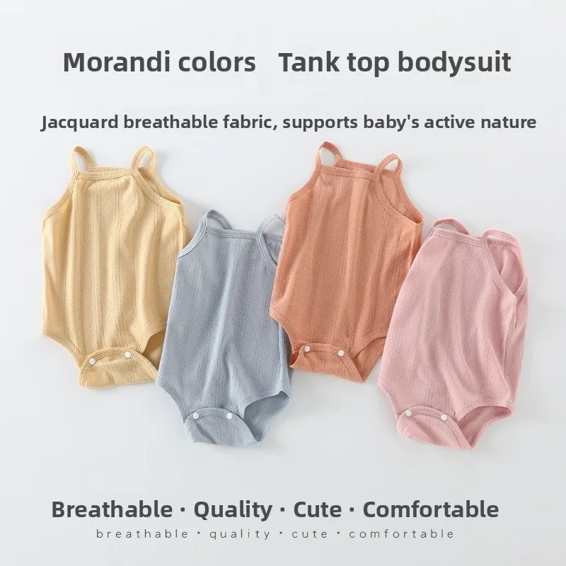 Pure Cotton Baby Bodysuit Summer Thin Strap Onesie Unisex Newborn Romper Lightweight Breathable Infant Clothing
Pure Cotton Baby Bodysuit Summer Thin Strap Onesie Unisex Newborn Romper Lightweight Breathable Infant Clothing