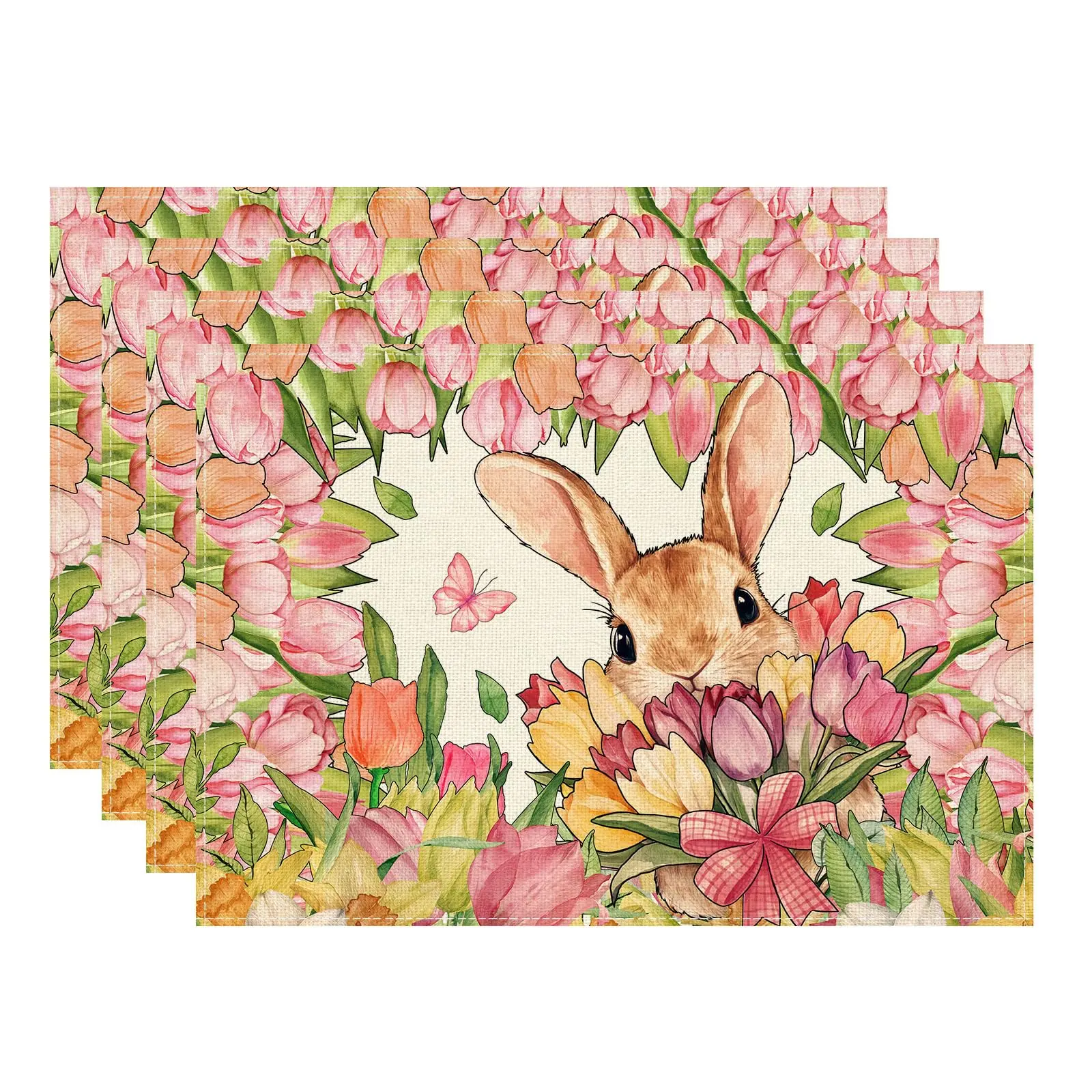 Bunny Tulips Flowers Rabbits Easter Placemats Table Mats for Party Home Kitchen Dining Table Decorations 12x18 Inch
Bunny Tulips Flowers Rabbits Easter Placemats Table Mats for Party Home Kitchen Dining Table Decorations 12x18 Inch