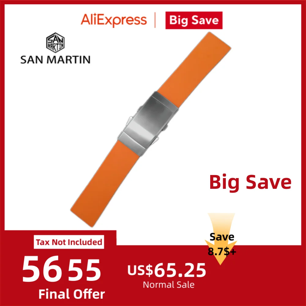 San Martin Waterproof Fluorine Rubber Strap 20mm 22mm Universal Men Diving Watchband Multicolor Simple Steel Clasp SF0002
San Martin Waterproof Fluorine Rubber Strap 20mm 22mm Universal Men Diving Watchband Multicolor Simple Steel Clasp SF0002