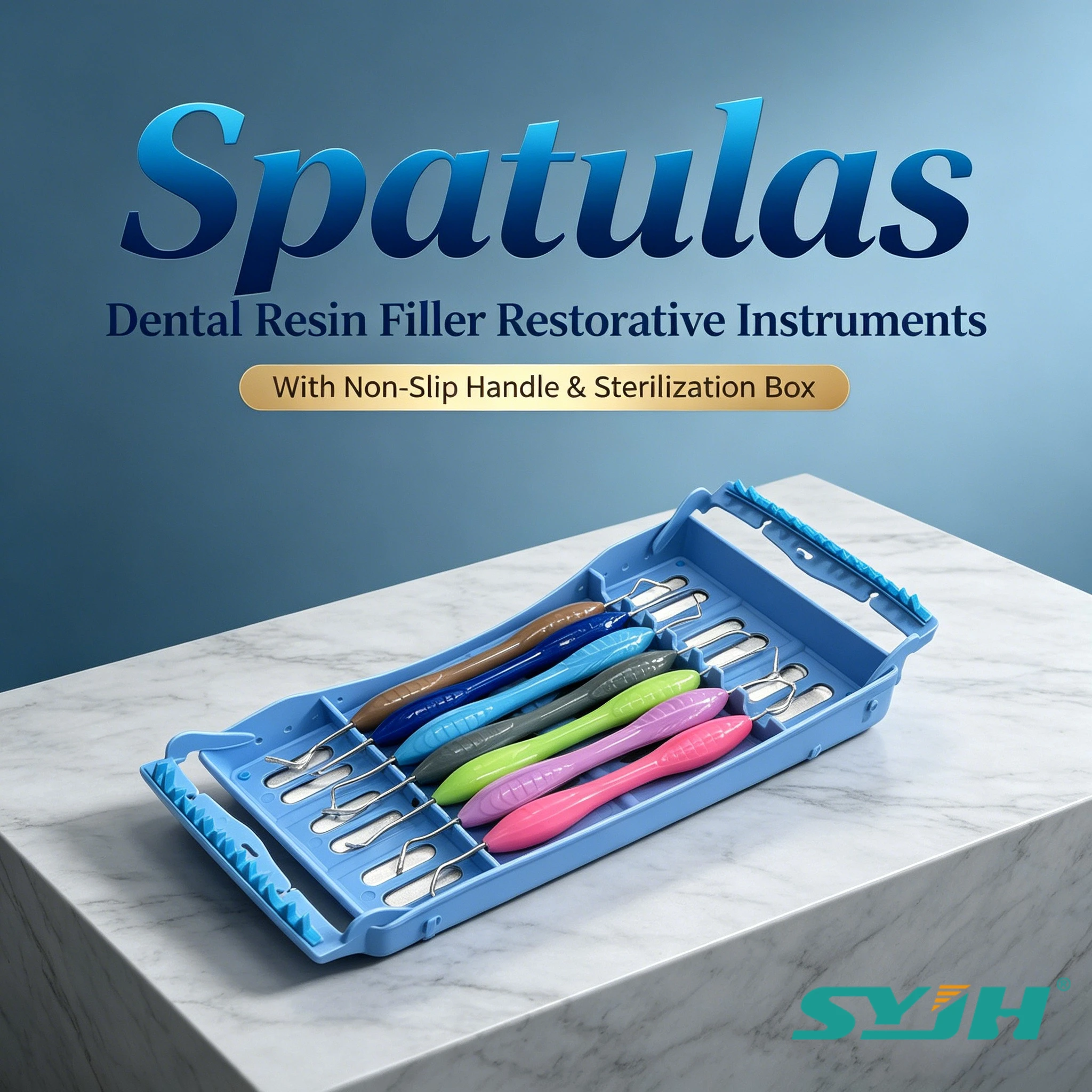 7Pcs Dental Resin Spatulas Restorative Tools Polishing Filler Kit with Non-Slip Handle & Autoclavable Box Dentistry Instruments
7Pcs Dental Resin Spatulas Restorative Tools Polishing Filler Kit with Non-Slip Handle & Autoclavable Box Dentistry Instruments