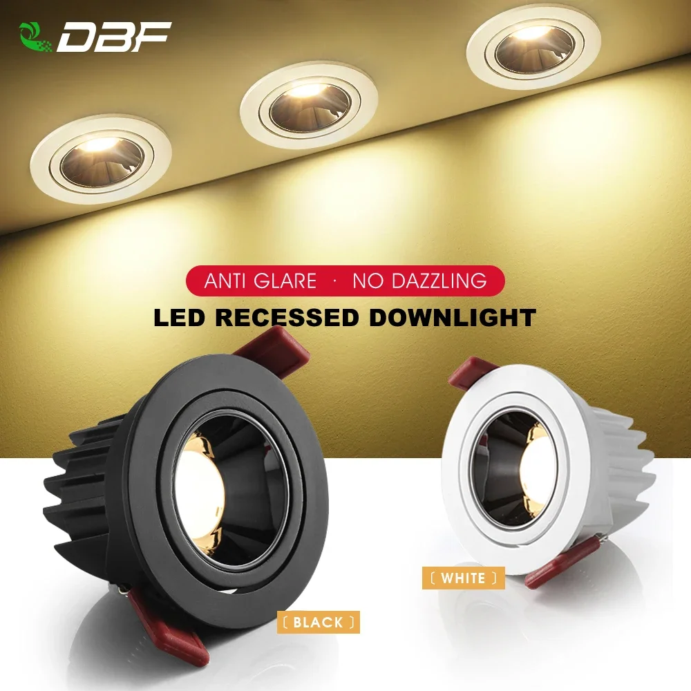 Anti-glare LED Recessed Ceiling Spot Lights 7W 12W High CRI 90 LED Round Downlight for Living room Home Aisle 220V
Anti-glare LED Recessed Ceiling Spot Lights 7W 12W High CRI 90 LED Round Downlight for Living room Home Aisle 220V