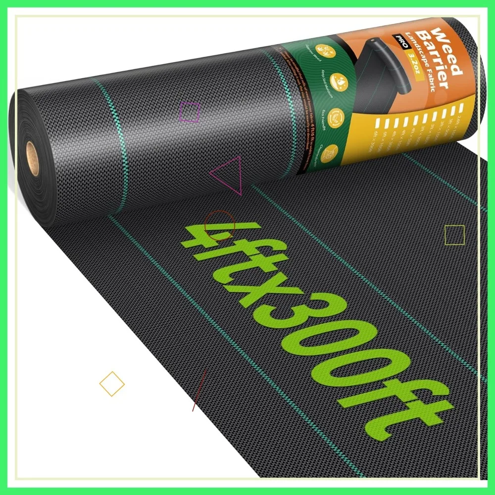 4ft x 300ft Heavy Duty Weed Barrier Fabric, 3.2oz Woven Landscape Fabric for Underlayment, Gardening & Driveway Weed Block
4ft x 300ft Heavy Duty Weed Barrier Fabric, 3.2oz Woven Landscape Fabric for Underlayment, Gardening & Driveway Weed Block