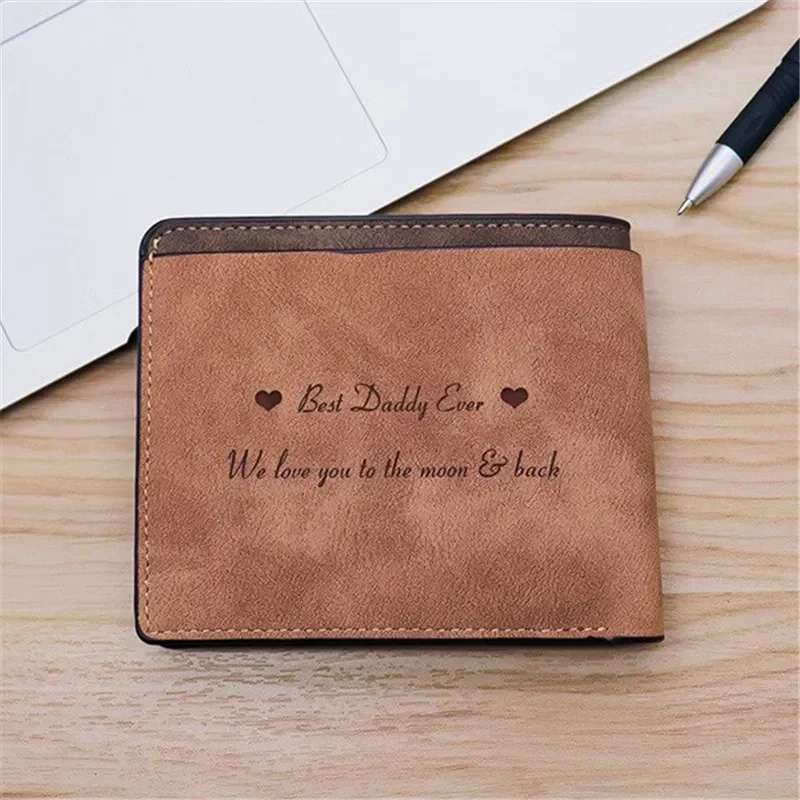 Engraved Photo Purse High Quality Vintage Slim Wallet Personalized Men's Short PU Leather Wallet Father's Day Dad Christmas Gift
Engraved Photo Purse High Quality Vintage Slim Wallet Personalized Men's Short PU Leather Wallet Father's Day Dad Christmas Gift