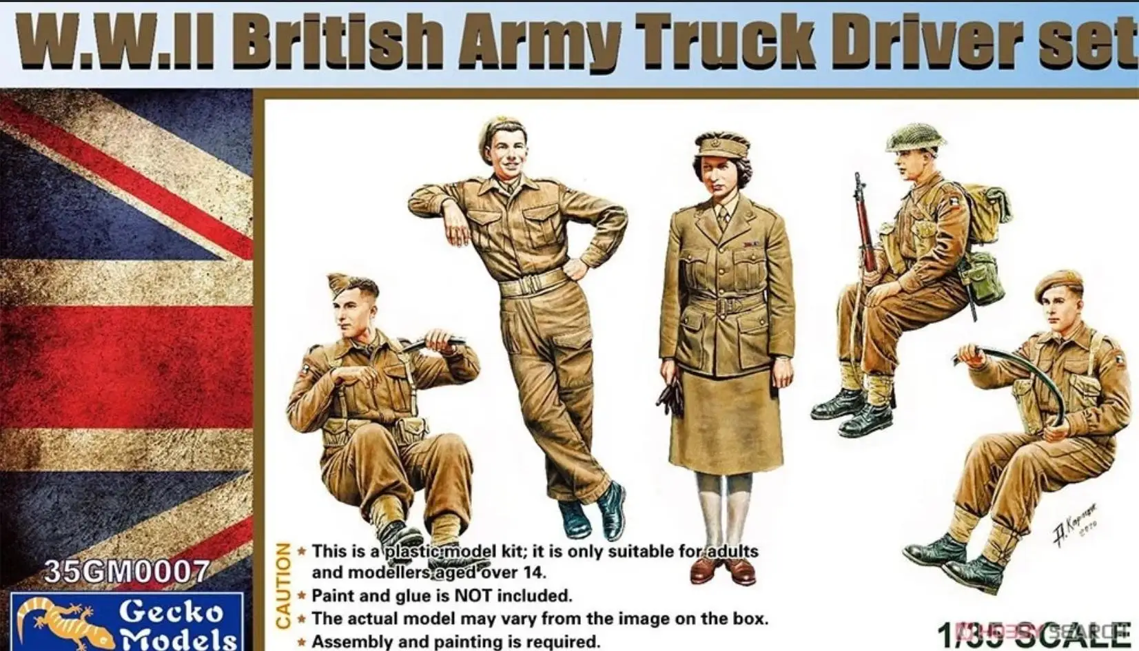 Gecko Models 35GM0007 1/35 WWII British Army Truck Driver Set (Plastic model)
Gecko Models 35GM0007 1/35 WWII British Army Truck Driver Set (Plastic model)