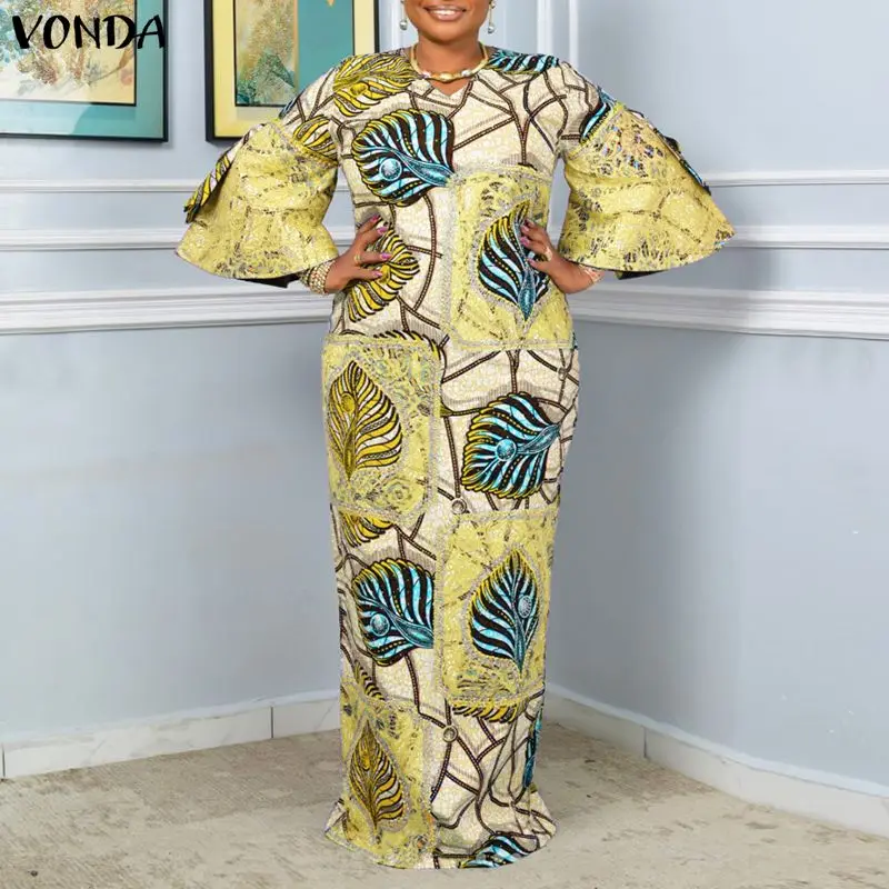 VONDA Женские платья больших размеров с цветочным принтом, макси-халат, осень 202, с расклешенными рукавами и v-образным вырезом, повседневные ретро-богемные вечерние длинные платья
VONDA Женские платья больших размеров с цветочным принтом, макси-халат, осень 202, с расклешенными рукавами и v-образным вырезом, повседневные ретро-богемные вечерние длинные платья