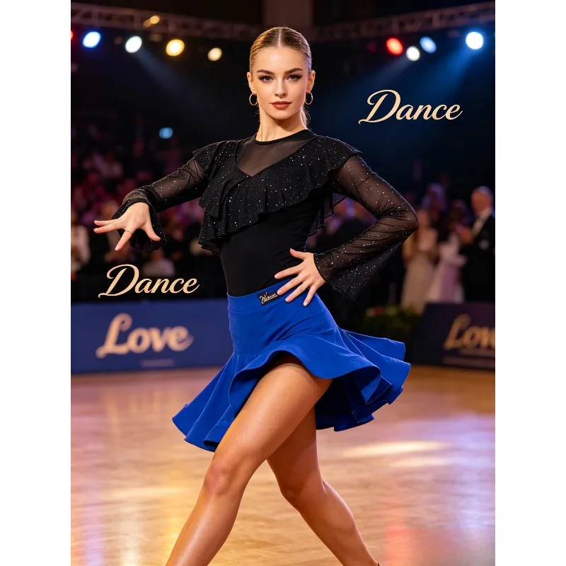 Women Mesh Long Sleeve Latin Dance Top S-3XL Black Ballroom Social Dance Autumn Professional Practice Performance Costume
Women Mesh Long Sleeve Latin Dance Top S-3XL Black Ballroom Social Dance Autumn Professional Practice Performance Costume