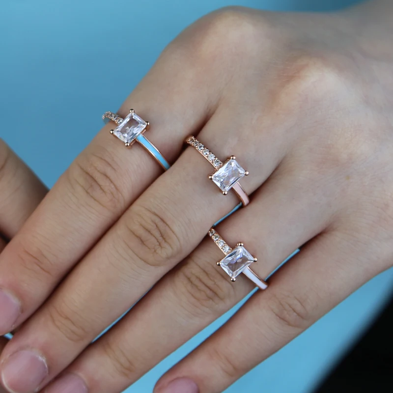 Geometric Square Cubic Zirconia Rings for Women Pink Blue White Enamel Rose Gold Color Fashion Jewelry Anillos Mujer Gifts Party
Geometric Square Cubic Zirconia Rings for Women Pink Blue White Enamel Rose Gold Color Fashion Jewelry Anillos Mujer Gifts Party