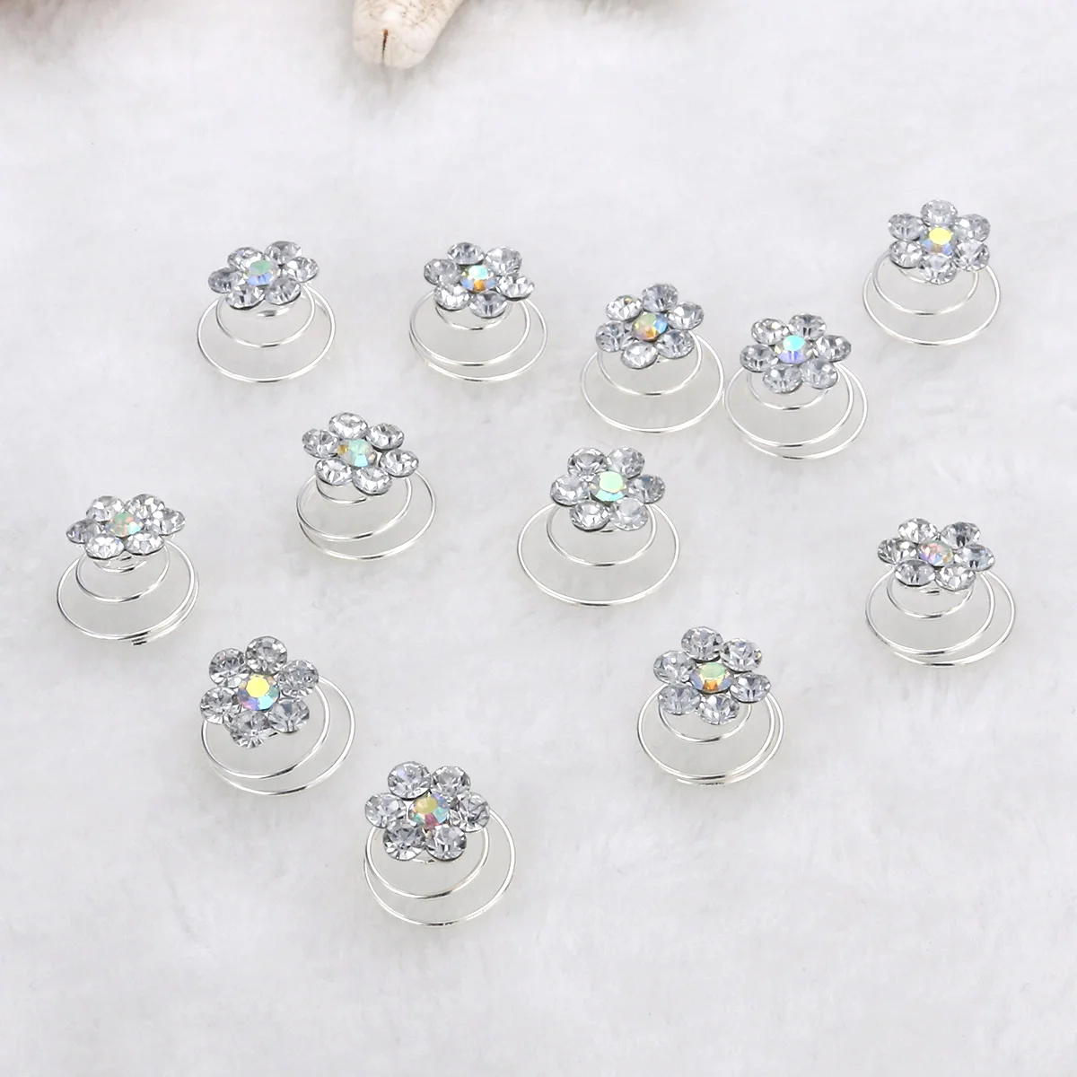 12pcs Crystal Hair Clips Spiral for Women Bride Girls Black Silver Alloy Rhinestone Hair Bun Style Accessories
12pcs Crystal Hair Clips Spiral for Women Bride Girls Black Silver Alloy Rhinestone Hair Bun Style Accessories