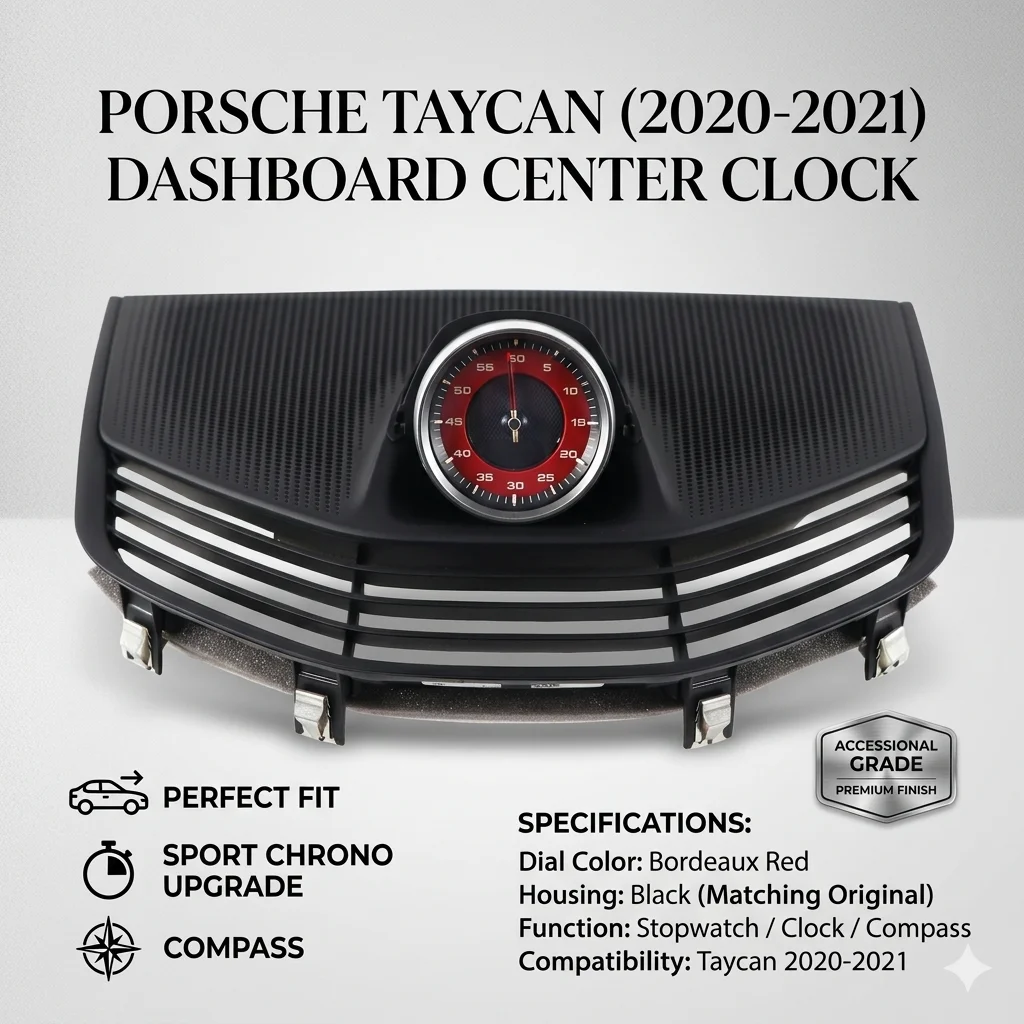 Спортивные часы Car Sport Chrono для Porsche Taycan 2020-2021, центральный дисплей, компас, электронный таймер, декоративный аксессуар для интерьера.
Спортивные часы Car Sport Chrono для Porsche Taycan 2020-2021, центральный дисплей, компас, электронный таймер, декоративный аксессуар для интерьера.