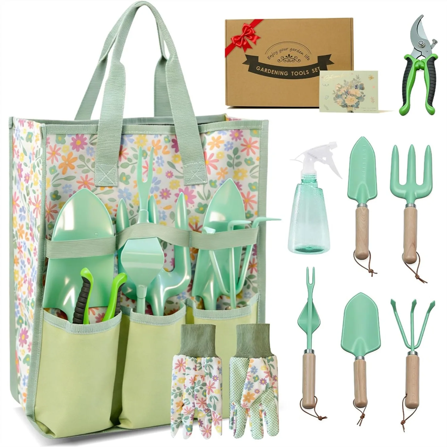 Gardening Hand Tools Set 9-Piece Heavy Duty with Stainless Steel Blades, Ergonomic Non-Slip Grips, Portable Organizer Bag
Gardening Hand Tools Set 9-Piece Heavy Duty with Stainless Steel Blades, Ergonomic Non-Slip Grips, Portable Organizer Bag