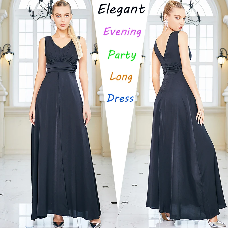 Spring and Summer Women's Casual Dress V-neck Sleeveless Suspender Dress Solid Color Waist Fashionable Party Dress Vestidos Long
Spring and Summer Women's Casual Dress V-neck Sleeveless Suspender Dress Solid Color Waist Fashionable Party Dress Vestidos Long