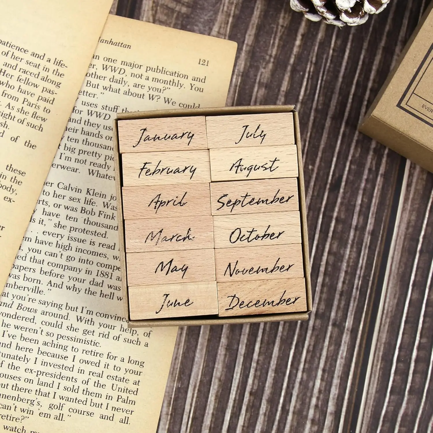 12-Piece Cute Month Rubber Stamps, Vintage Wooden Stamps for Crafting, Scrapbooking, Journaling
12-Piece Cute Month Rubber Stamps, Vintage Wooden Stamps for Crafting, Scrapbooking, Journaling