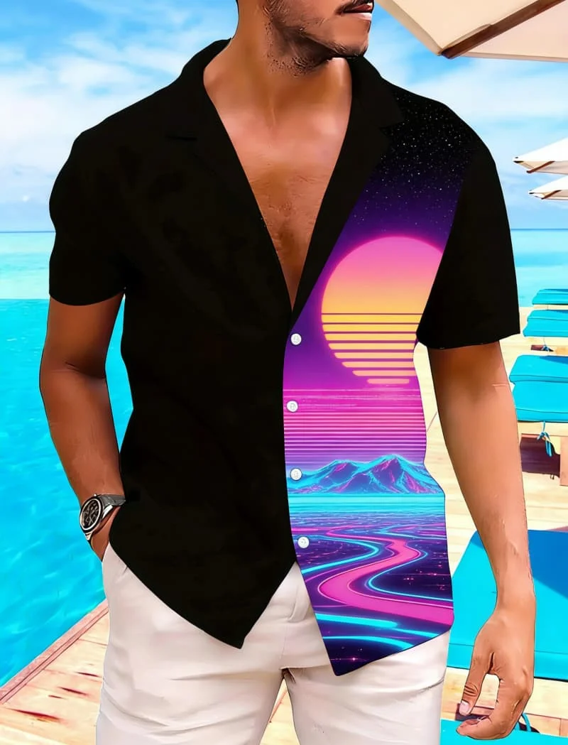 Men's Unique Tribal Style Short Sleeve Shirt - Marine & Ethnic Print Casual Top For Beach And Daily Streetwear
Men's Unique Tribal Style Short Sleeve Shirt - Marine & Ethnic Print Casual Top For Beach And Daily Streetwear