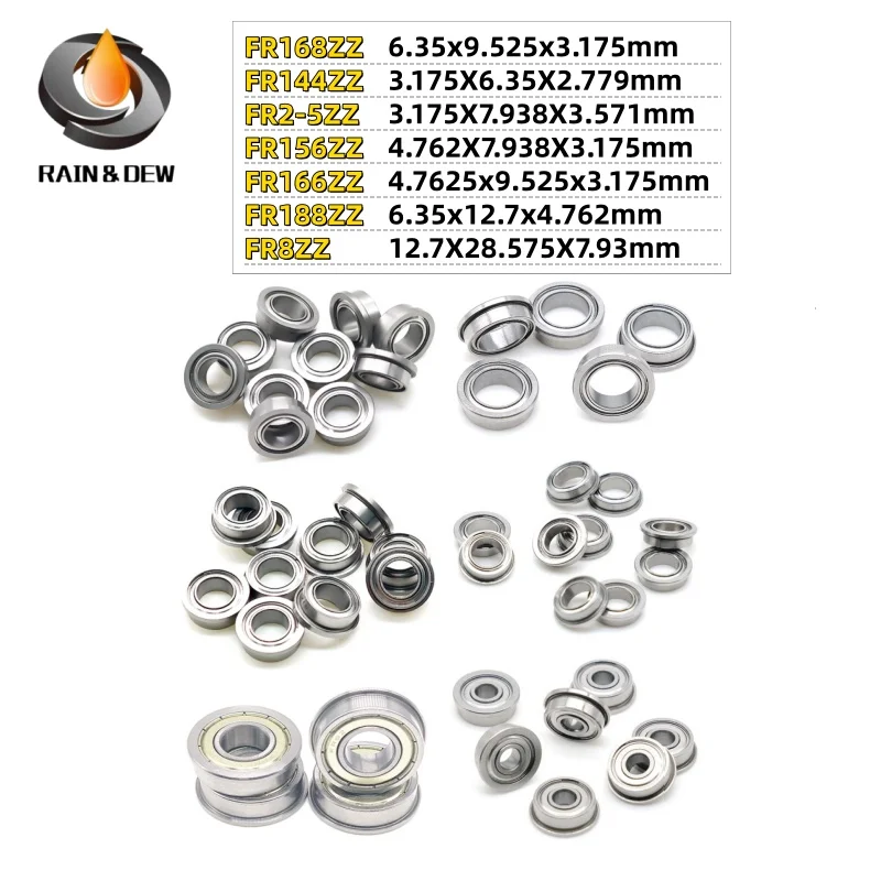 10Pcs FR168ZZ 6.35x9.525x3.175mm FR144ZZ 3.175X6.35X2.779mm FR156ZZ 4.762X7.938X3.175mm Flange Ball Bearing ABEC-9
10Pcs FR168ZZ 6.35x9.525x3.175mm FR144ZZ 3.175X6.35X2.779mm FR156ZZ 4.762X7.938X3.175mm Flange Ball Bearing ABEC-9