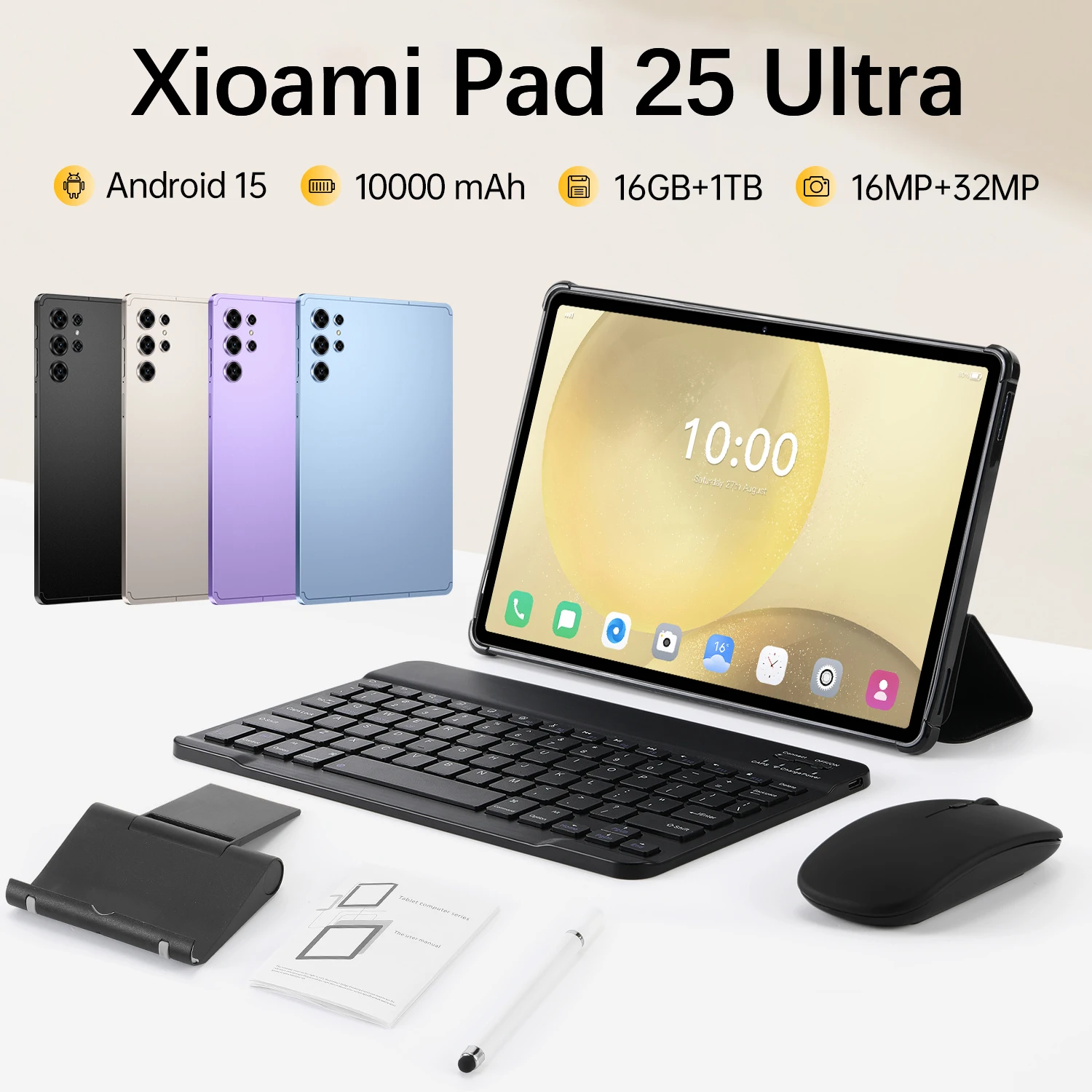 HOT Pad 25 Ultra Tablet Android 15 System MSnapdragon 8 Gen3 Core 10.1 inch HD Screen 5G Dual SIM Dual Standby 10000mAh Battery
HOT Pad 25 Ultra Tablet Android 15 System MSnapdragon 8 Gen3 Core 10.1 inch HD Screen 5G Dual SIM Dual Standby 10000mAh Battery