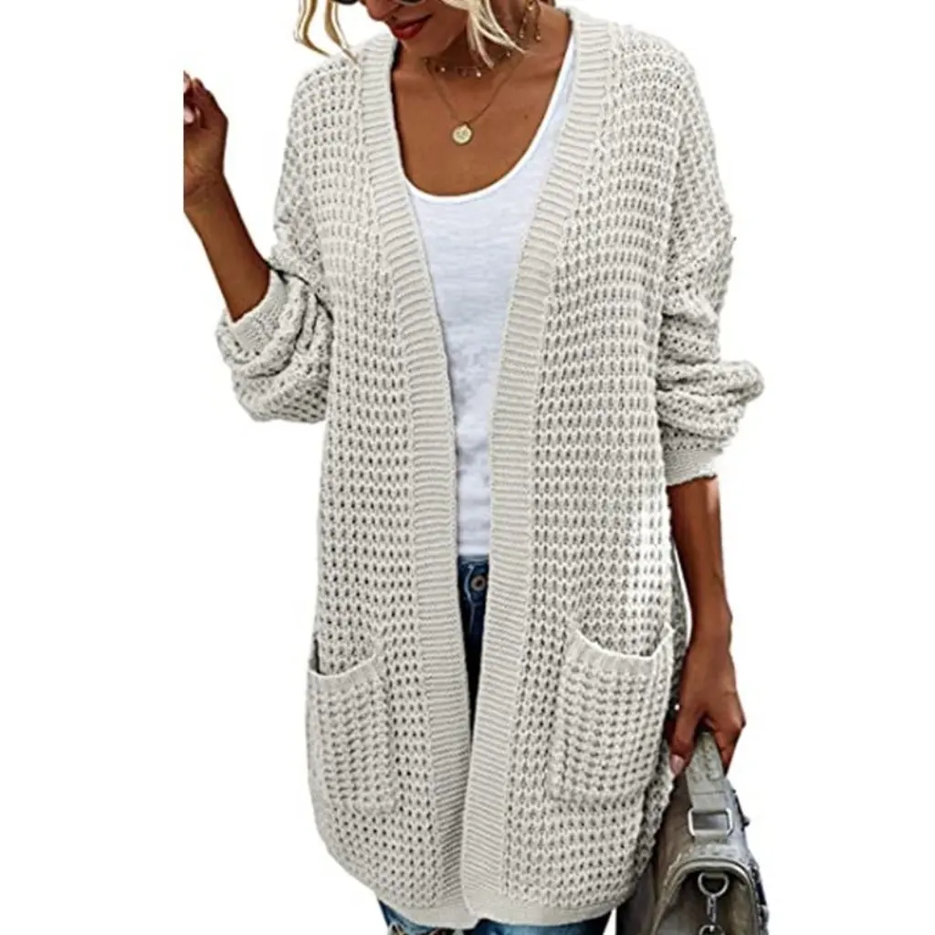 Autumn Winter Knitted Sweater Long Cardigan Women's Fashion European American Style Contrast Coat
Autumn Winter Knitted Sweater Long Cardigan Women's Fashion European American Style Contrast Coat