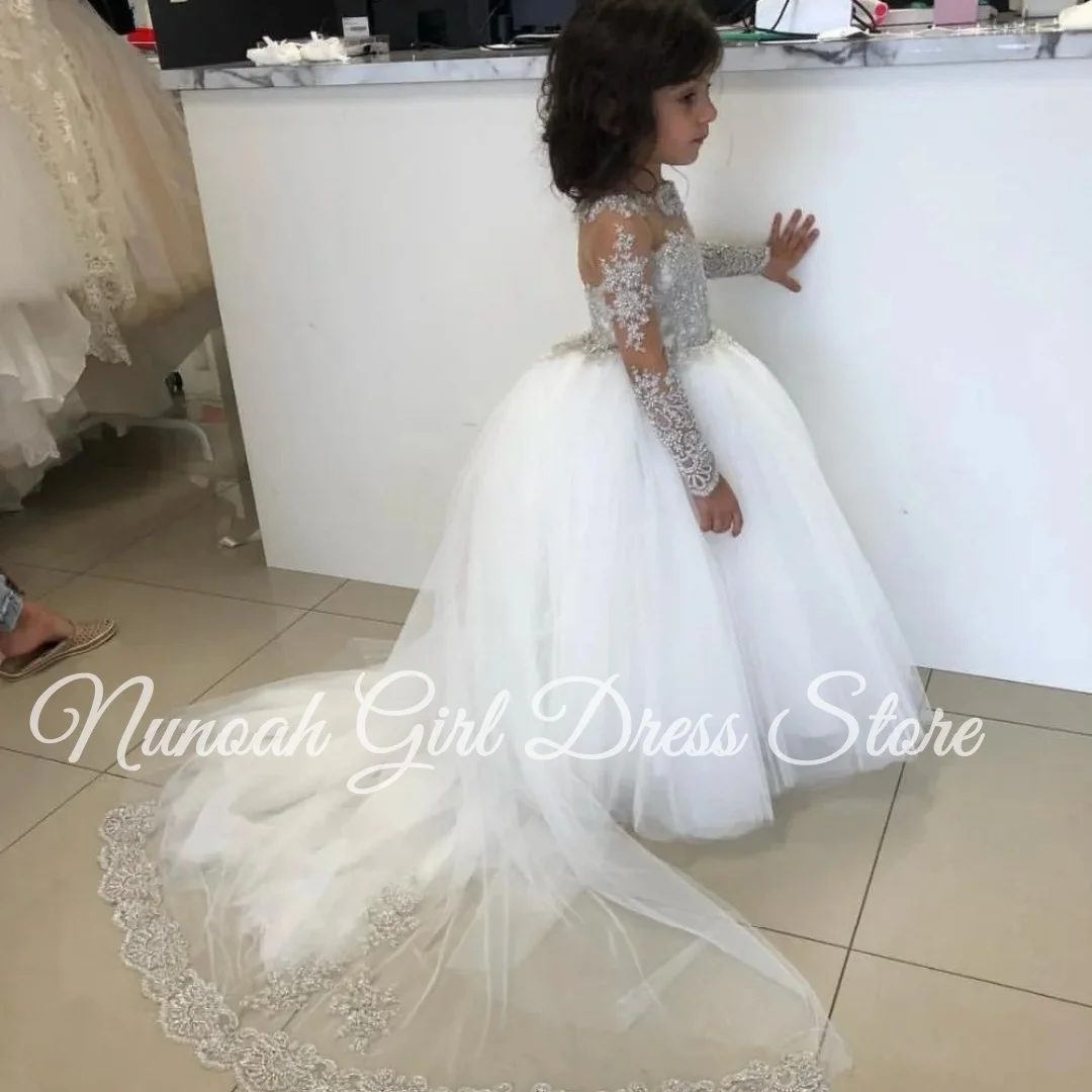 White Flower Girl Dresses Pageant Gown for Wedding Lace Appliques Girls Birthday Party First Communion Gowns Customized
White Flower Girl Dresses Pageant Gown for Wedding Lace Appliques Girls Birthday Party First Communion Gowns Customized