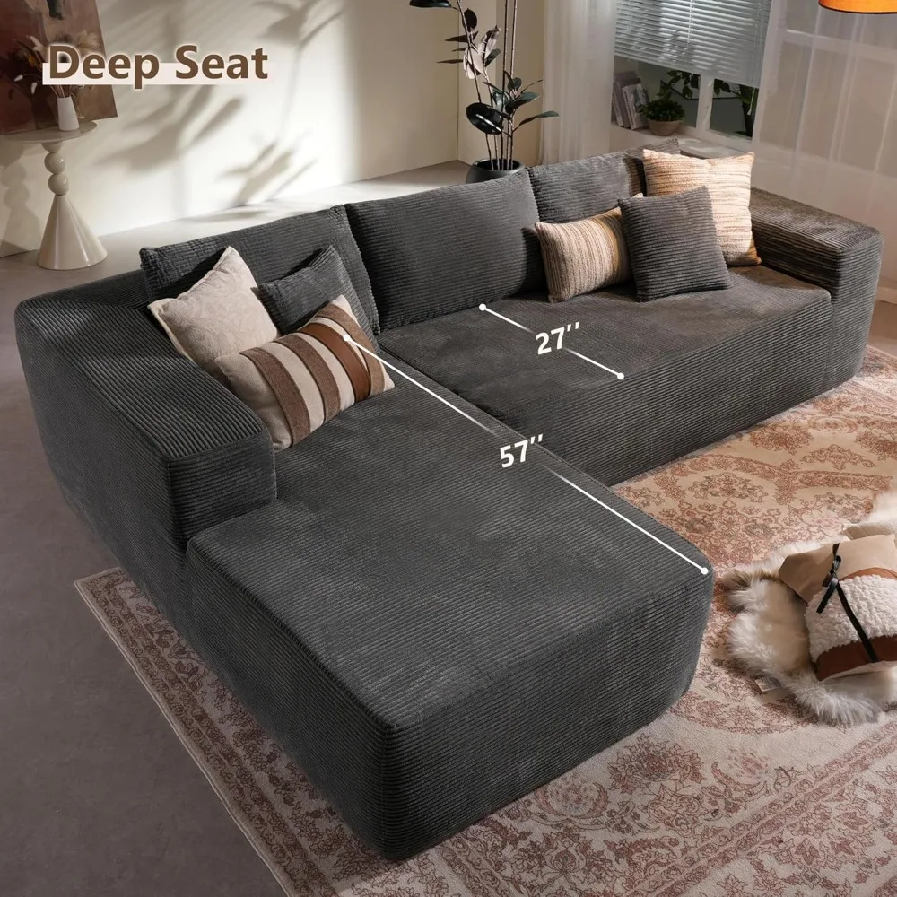 106" Modular Cloud Sectional Sofa – L-Shaped Lounge with Chaise, Minimalist Sleeper for Living Room
106" Modular Cloud Sectional Sofa – L-Shaped Lounge with Chaise, Minimalist Sleeper for Living Room