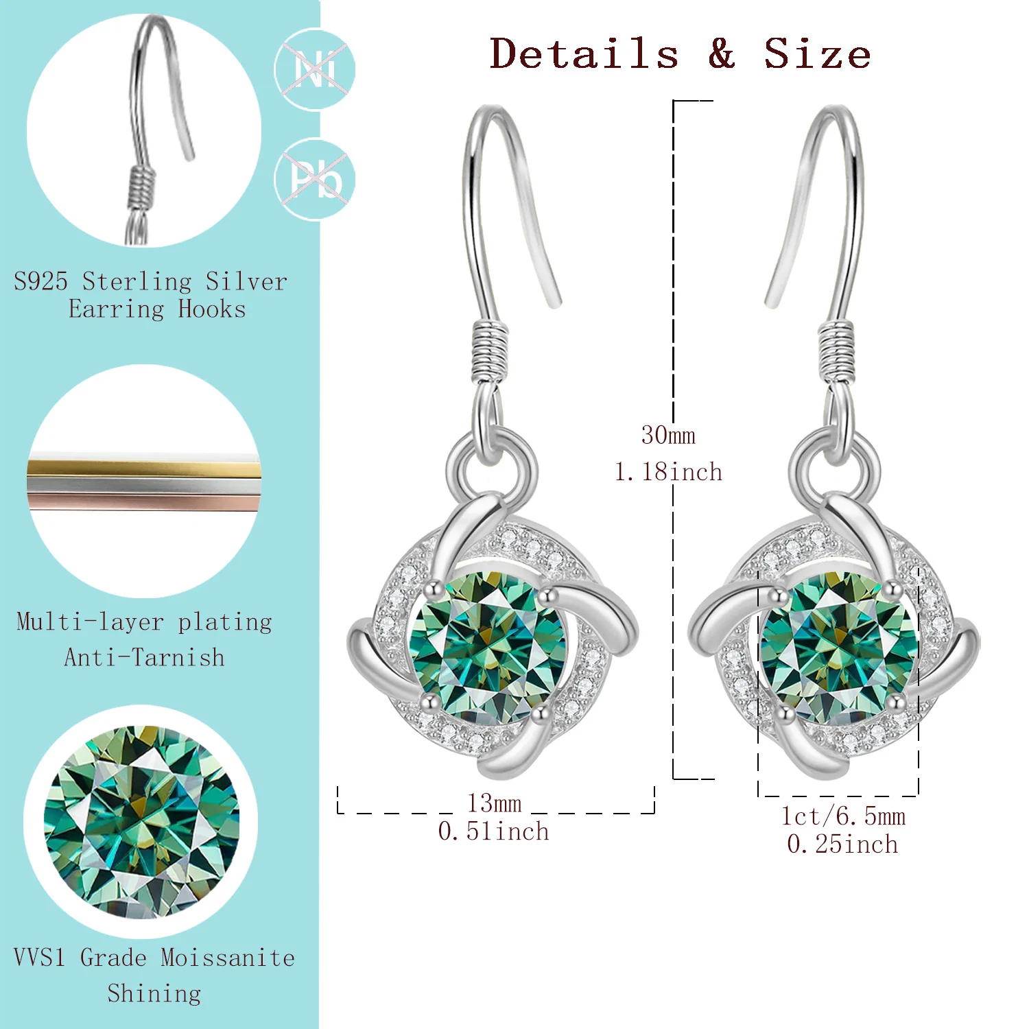 LAMVOICE gift for daughter, 2 carat moissanite earrings, designer item high quality, S925 sterling silver, valentine’s day
LAMVOICE gift for daughter, 2 carat moissanite earrings, designer item high quality, S925 sterling silver, valentine’s day