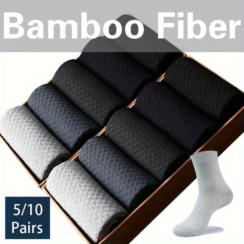 5/10 Pairs High Quality Men's Socks Bamboo Fiber Business Compression Breathable Comfort Four Seasons Middle Tube Socks For Male
5/10 Pairs High Quality Men's Socks Bamboo Fiber Business Compression Breathable Comfort Four Seasons Middle Tube Socks For Male