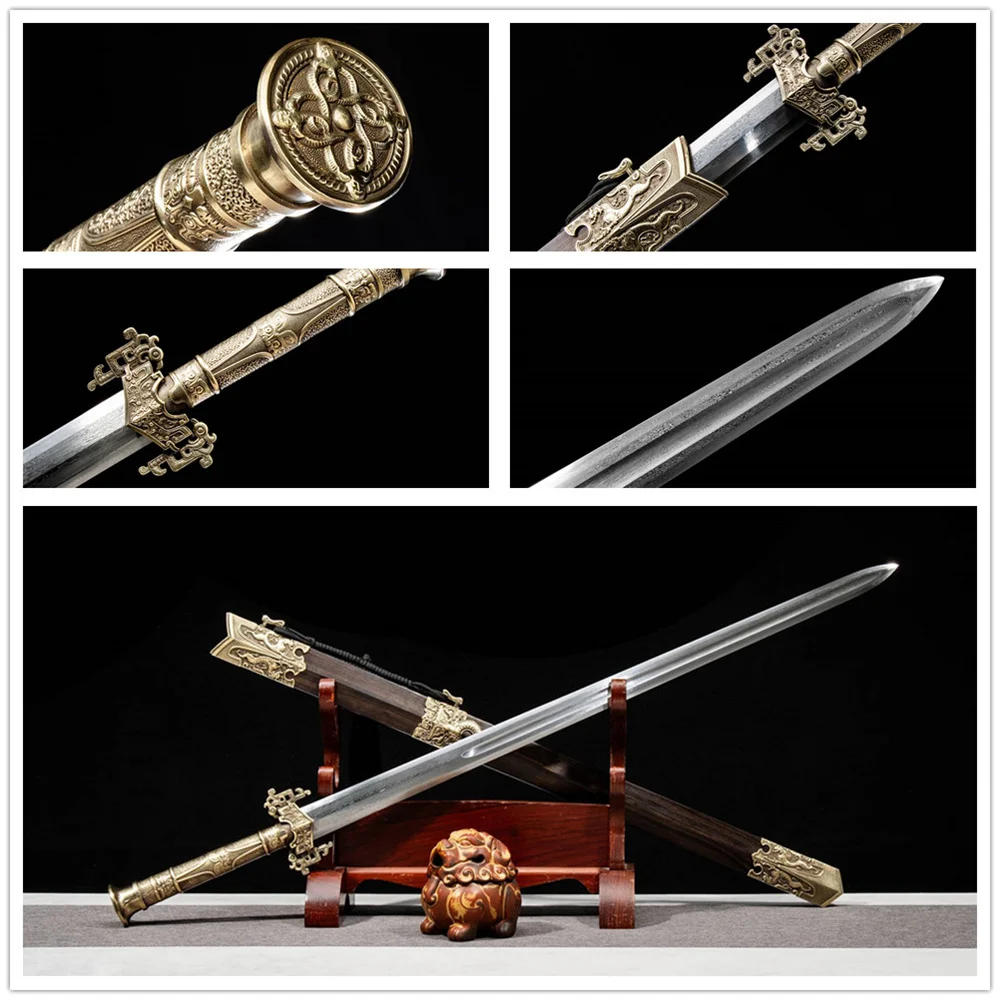 Good Quality Chinese Sword China WUSHU Kungfu Damascus Steel Blade Copper Brass Fittings Ebony wood Sheath Full Tang New
Good Quality Chinese Sword China WUSHU Kungfu Damascus Steel Blade Copper Brass Fittings Ebony wood Sheath Full Tang New