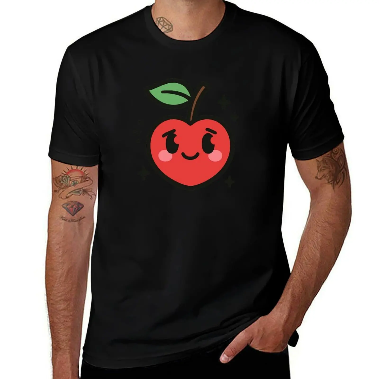 Наклейка Kawaii Cherry Heart — милая футболка с улыбающимися фруктами и блестками, футбольная футболка, простые черные футболки для мужчин
Наклейка Kawaii Cherry Heart — милая футболка с улыбающимися фруктами и блестками, футбольная футболка, простые черные футболки для мужчин