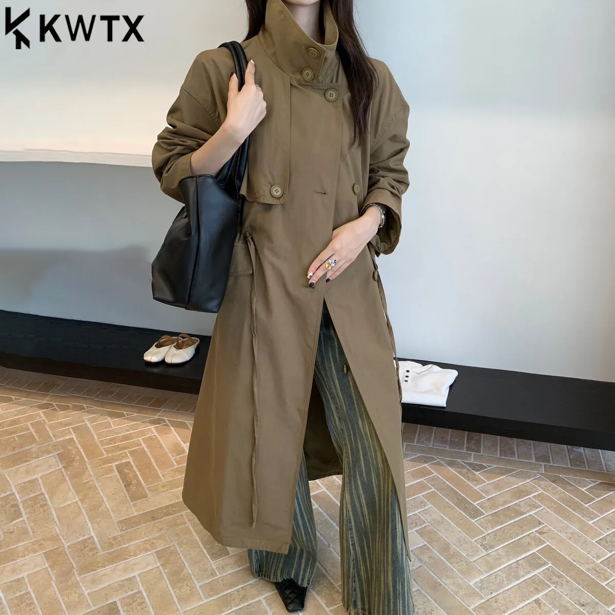 KWTX Women's Oversized Lapel Trench Coat With Drawstring Waist And Big Pockets, Long Casual Workwear,Elegant Office Trench Wear
KWTX Women's Oversized Lapel Trench Coat With Drawstring Waist And Big Pockets, Long Casual Workwear,Elegant Office Trench Wear
