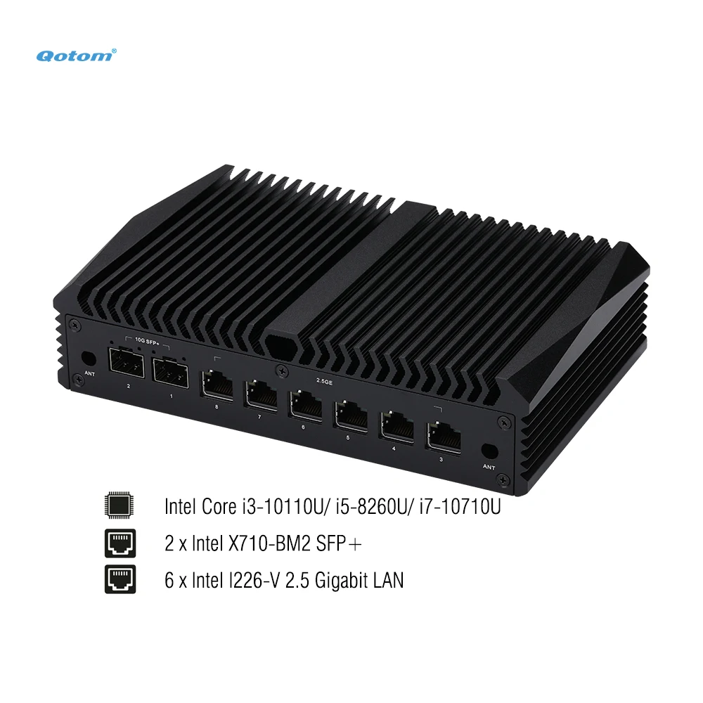 Мини-ПК Barebone, 2x процессор Intel 10G SFP+, 6x Intel 2.5G LAN, i3-10110U/i5-8260U/ i7-10710U для маршрутизатора DIY, брандмауэра, ПК
Мини-ПК Barebone, 2x процессор Intel 10G SFP+, 6x Intel 2.5G LAN, i3-10110U/i5-8260U/ i7-10710U для маршрутизатора DIY, брандмауэра, ПК