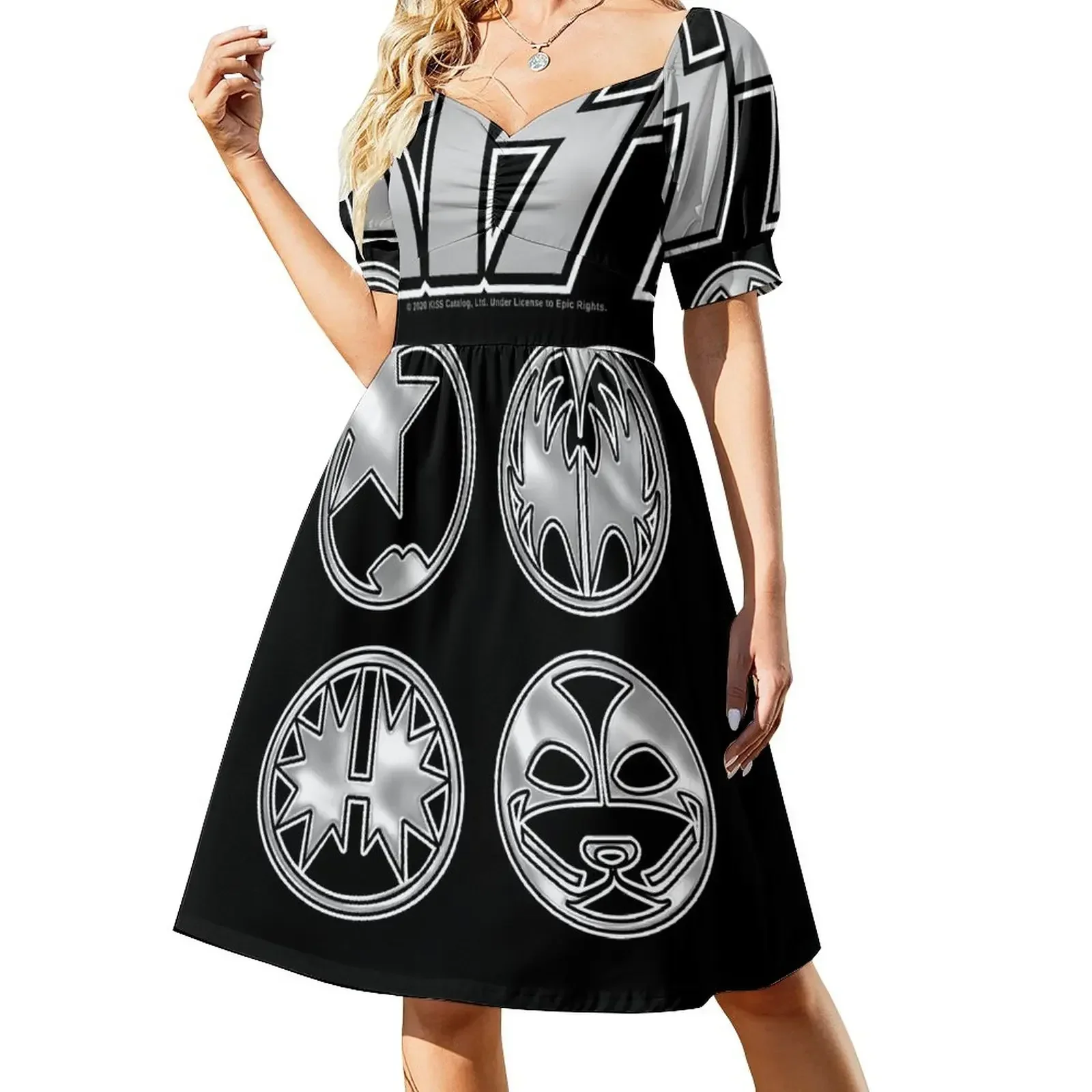 KISS Logo Silver V3 Starchild Demon Spaceman Catman Short-Sleeved Dress women's evening dresses luxury dresses Dress
KISS Logo Silver V3 Starchild Demon Spaceman Catman Short-Sleeved Dress women's evening dresses luxury dresses Dress