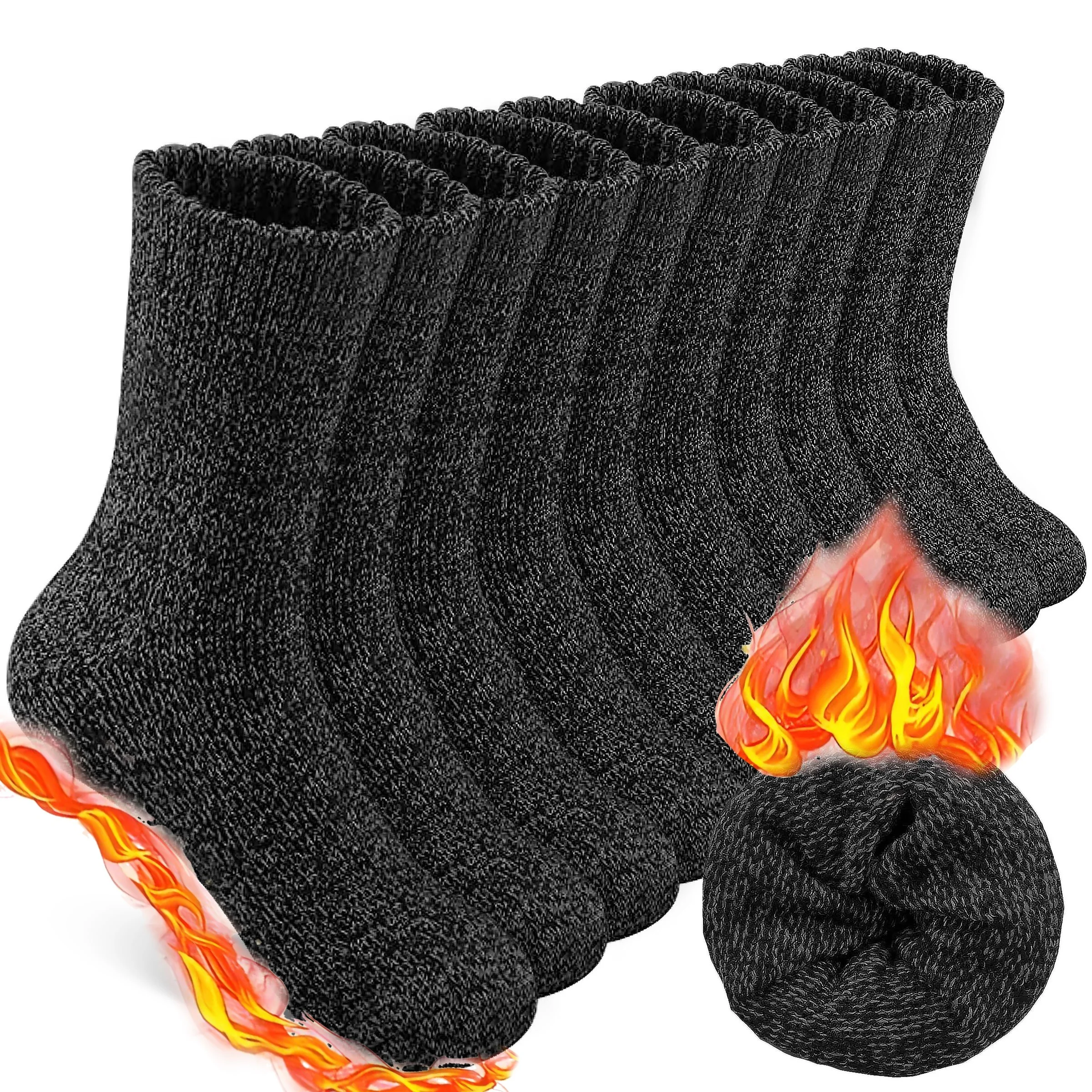 5-Pack of Warm Blended Winter Socks with Elastic Cuffs for Easy On/Off; Ideal for Hiking, Camping, and Everyday Winter Wear;
5-Pack of Warm Blended Winter Socks with Elastic Cuffs for Easy On/Off; Ideal for Hiking, Camping, and Everyday Winter Wear;