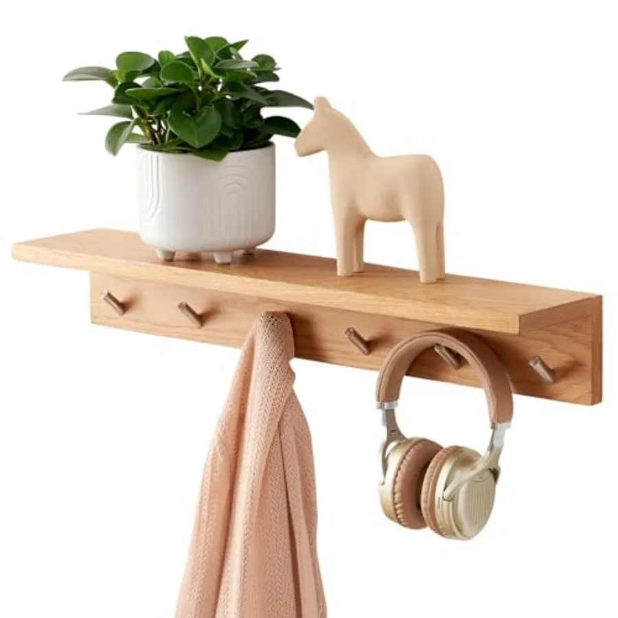 Coat Rack Shelf Wall Mounted Oak Wood Entryway Shelf with 6 Hooks Wall Coat Hook Rack with Floatg Shelf for Bedroom Livg Room K
Coat Rack Shelf Wall Mounted Oak Wood Entryway Shelf with 6 Hooks Wall Coat Hook Rack with Floatg Shelf for Bedroom Livg Room K