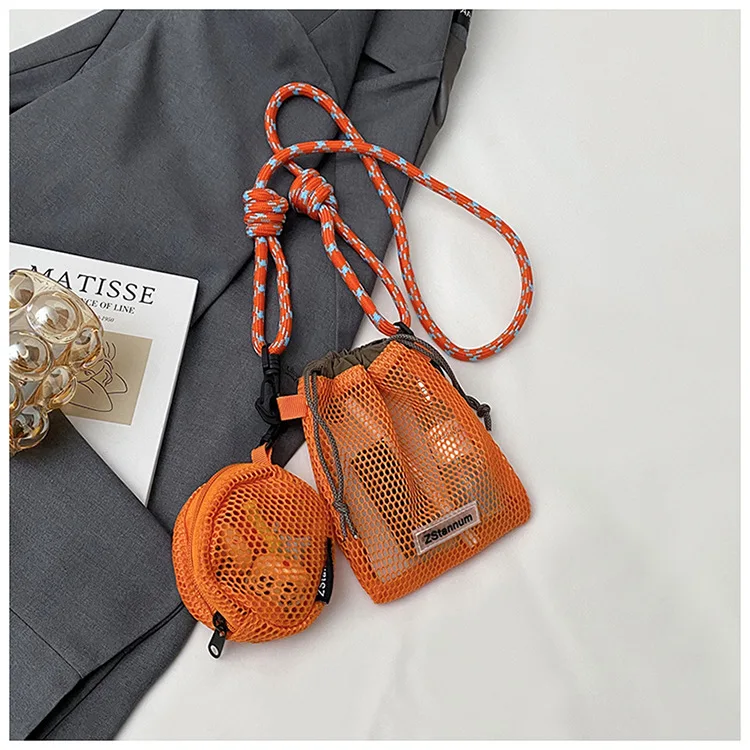 Casual Mesh Hollow out Crossbody Bag Single Shoulder Mobile Phone Bag Simple Match All Gender Summer Season Drawstring Closure
Casual Mesh Hollow out Crossbody Bag Single Shoulder Mobile Phone Bag Simple Match All Gender Summer Season Drawstring Closure