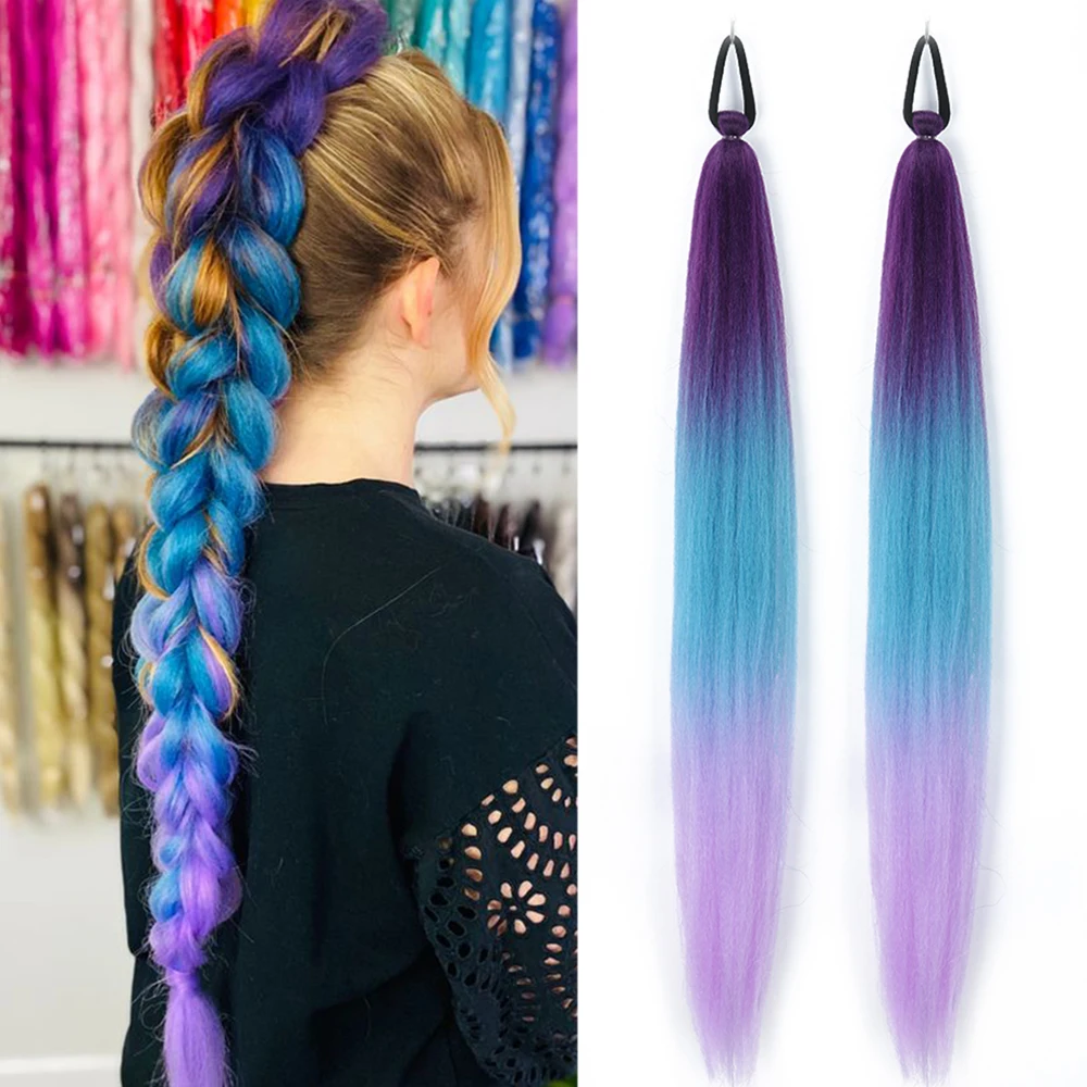 2Pcs Synthetic Hair Purple Ponytail Extension Rubber Band Long Straight Ponytail Women Hair Accessories for Christmas
2Pcs Synthetic Hair Purple Ponytail Extension Rubber Band Long Straight Ponytail Women Hair Accessories for Christmas