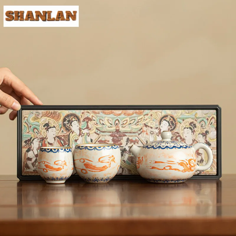Dunhuang Apsaras Tea Set Complete Set Aesthetic Tea Set Kit Tea Ceremony Set Household Teapot And Tea Cup Set For Tea Gift Craft 
Dunhuang Apsaras Tea Set Complete Set Aesthetic Tea Set Kit Tea Ceremony Set Household Teapot And Tea Cup Set For Tea Gift Craft