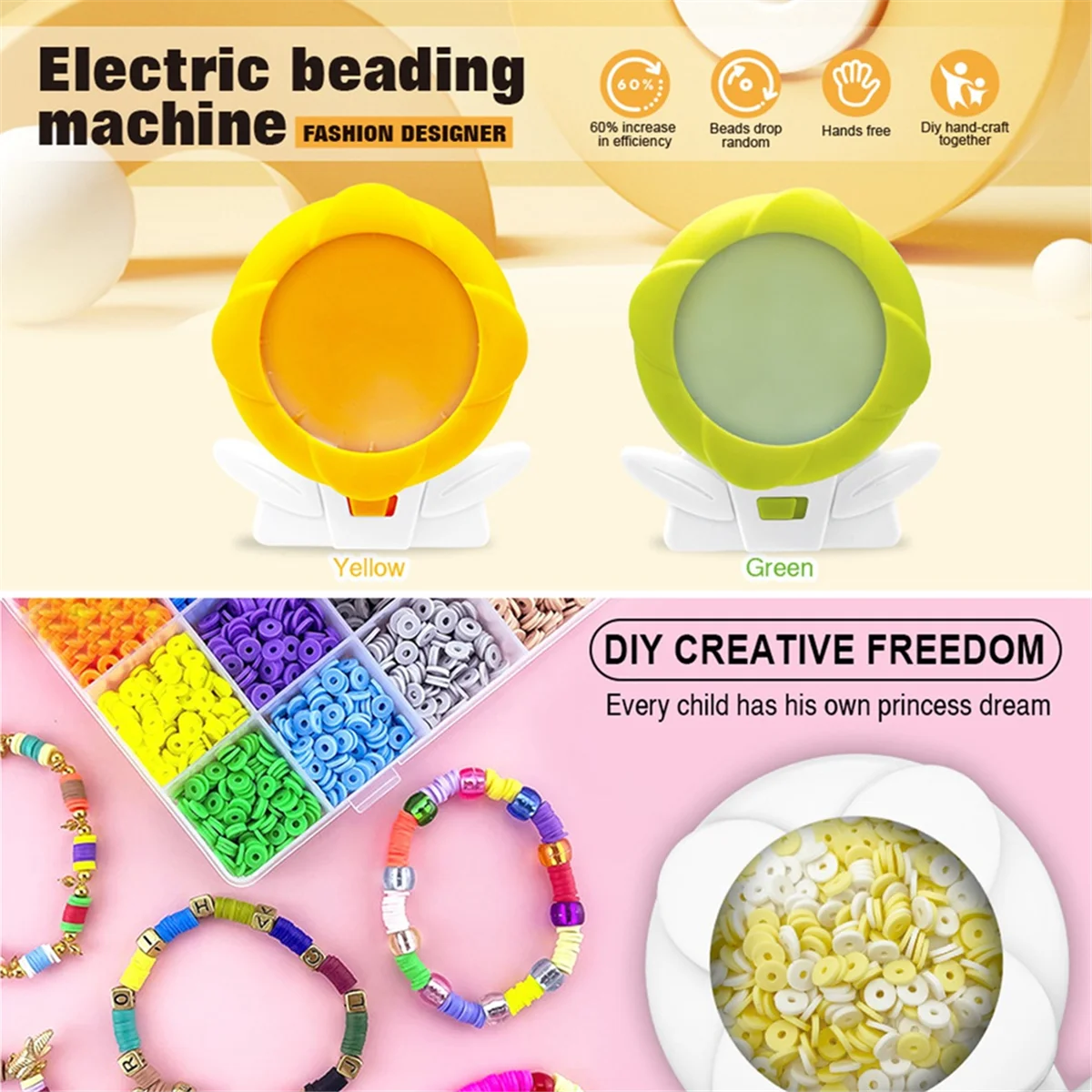 A32P_Electric Clay Bead Spinner Seed Beading Machine for Jewelry, Bracelets, Necklace Making - Beading Bowl Green
A32P_Electric Clay Bead Spinner Seed Beading Machine for Jewelry, Bracelets, Necklace Making - Beading Bowl Green