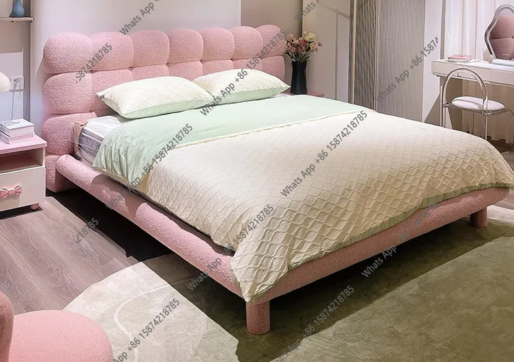 Zx Bubble Bed French Girl Pink Bed Designer Home Master Bedroom Cashmere Fabric Double Bed
Zx Bubble Bed French Girl Pink Bed Designer Home Master Bedroom Cashmere Fabric Double Bed