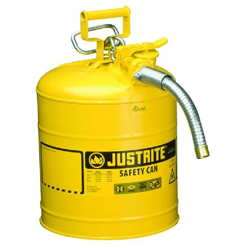 Type II Safety Can, 5 Gal Capacity, For Use With Diesel, Galvanized Steel, Yellow, Includes Hose
Type II Safety Can, 5 Gal Capacity, For Use With Diesel, Galvanized Steel, Yellow, Includes Hose