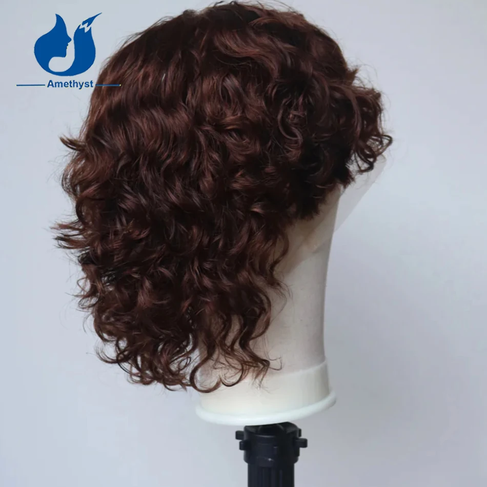 Amethyst Curly Mullet Wig with Bang #4 Brown for Men 100% Human Hair Full Lace Wig Brazilian Remy Short Pixie Cut Male Hair
Amethyst Curly Mullet Wig with Bang #4 Brown for Men 100% Human Hair Full Lace Wig Brazilian Remy Short Pixie Cut Male Hair
