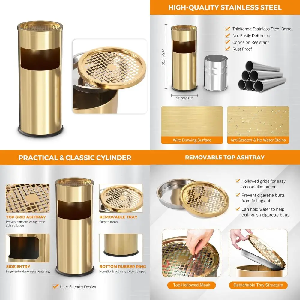 Stainless Steel Outdoor Indoor Commercial Garbage Bin with Lid for Patio Yard Garage Waste Container Insulation
Stainless Steel Outdoor Indoor Commercial Garbage Bin with Lid for Patio Yard Garage Waste Container Insulation