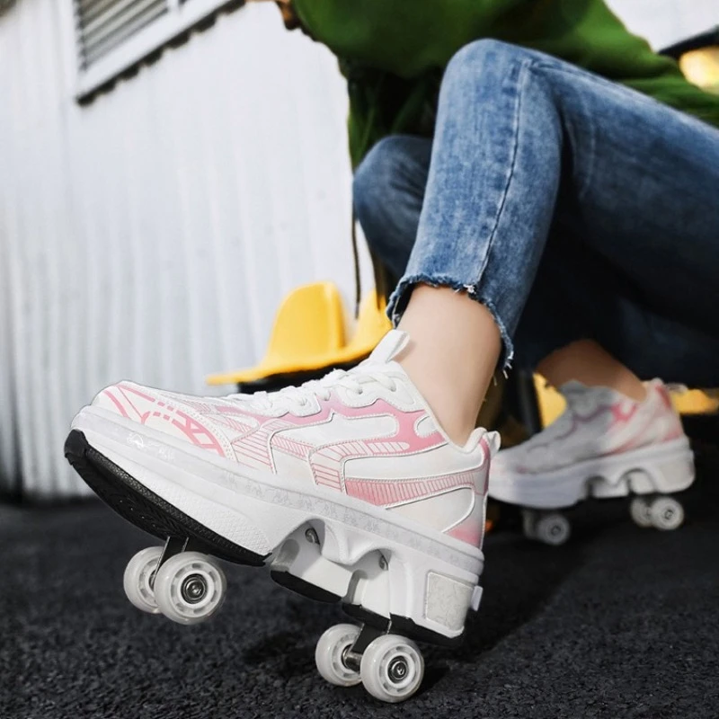 Automatic Retractable 4-Wheel Roller Skates Women's High Sneakers Shoes With Wheels Girls' Dual-Purpose Skating Sports Shoes
Automatic Retractable 4-Wheel Roller Skates Women's High Sneakers Shoes With Wheels Girls' Dual-Purpose Skating Sports Shoes