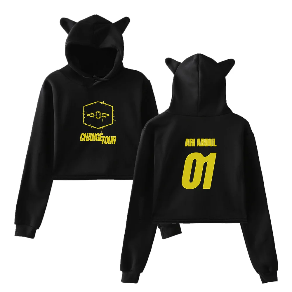 Ari Abdul Change tour Hoodie for Women Cool Number 01 Print Short Hoodie Merch Streetwear Cat ear Tops
Ari Abdul Change tour Hoodie for Women Cool Number 01 Print Short Hoodie Merch Streetwear Cat ear Tops