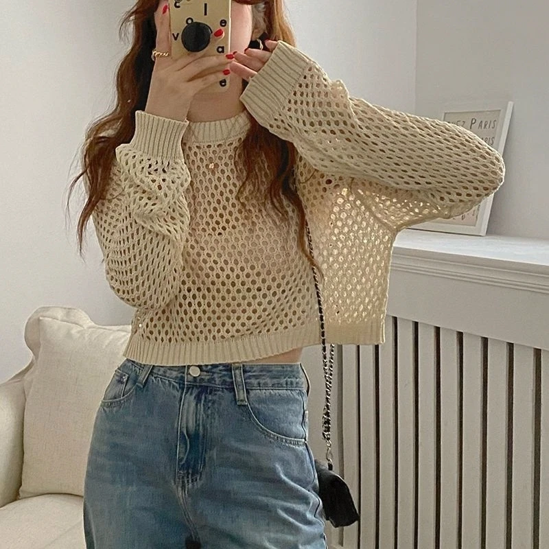 Short Sleeveless Knitted Sun Protection Shirt Hollow out Long Sleeve Air Conditioner Cover Fashionable Women's Outerwear
Short Sleeveless Knitted Sun Protection Shirt Hollow out Long Sleeve Air Conditioner Cover Fashionable Women's Outerwear