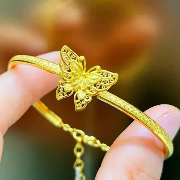 Genuine 18K Gold Color Fashion Butterfly Bracelet Chain for Women Fine Jewelry Bracelet Bangle Wedding Birthday Gifts
Genuine 18K Gold Color Fashion Butterfly Bracelet Chain for Women Fine Jewelry Bracelet Bangle Wedding Birthday Gifts