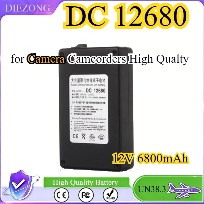DC 12V 6800mAh Battery Pack Super Rechargeable Portable Polymer Lithium Battery Cell DC 12680 for Camera Camcorders High Qualty
DC 12V 6800mAh Battery Pack Super Rechargeable Portable Polymer Lithium Battery Cell DC 12680 for Camera Camcorders High Qualty