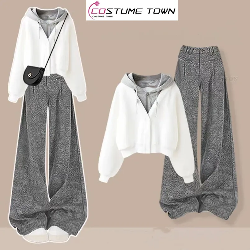Spring and Autumn Leisure Set Women's Age Reducing Hooded Top with High Waist Sports Wide Leg Pants Two Piece Set
Spring and Autumn Leisure Set Women's Age Reducing Hooded Top with High Waist Sports Wide Leg Pants Two Piece Set