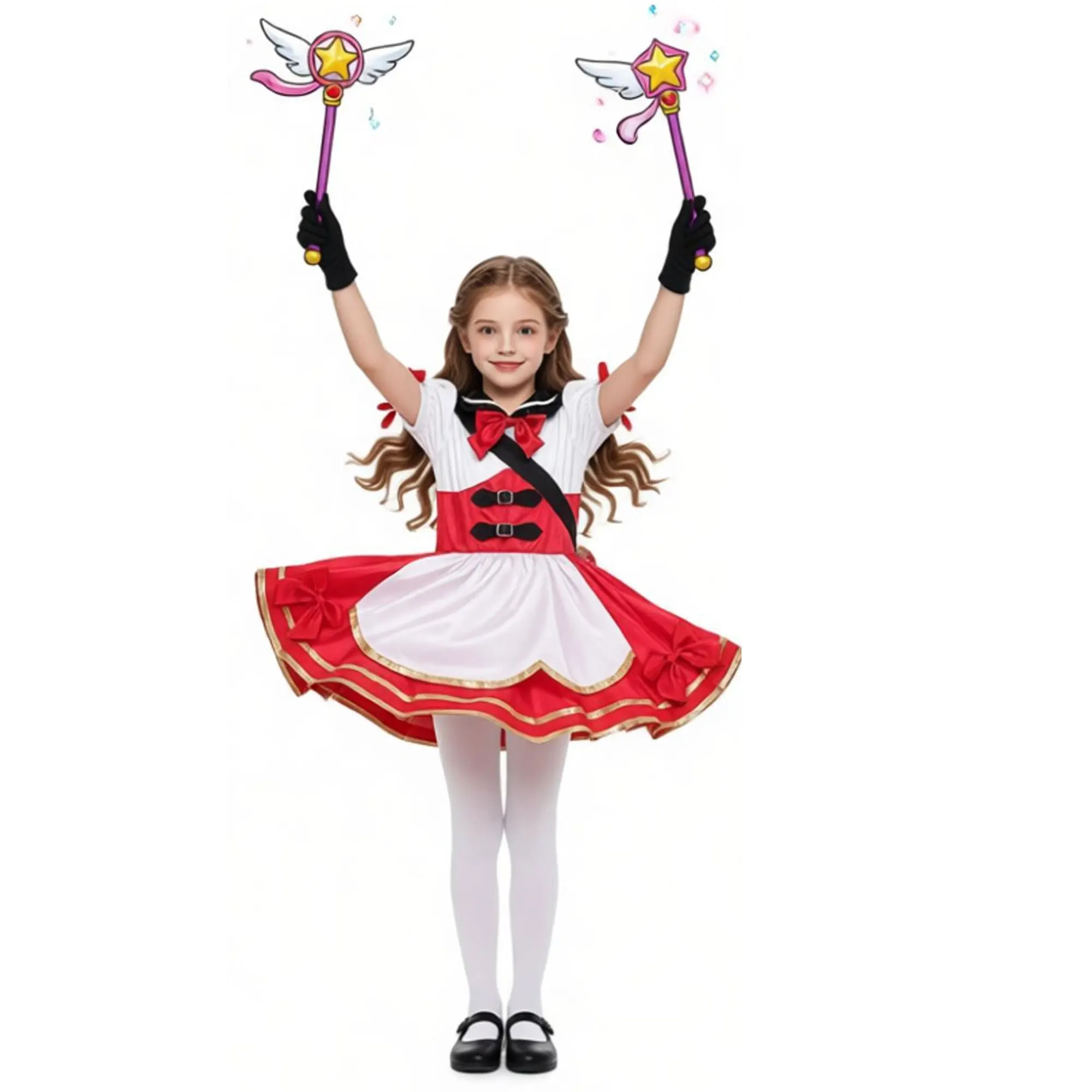 #6-16 Game Character Cosplay Costume Bow Short Sleeve A-line College Style Dress with Bag And Gloves for Halloween Role Playing
#6-16 Game Character Cosplay Costume Bow Short Sleeve A-line College Style Dress with Bag And Gloves for Halloween Role Playing