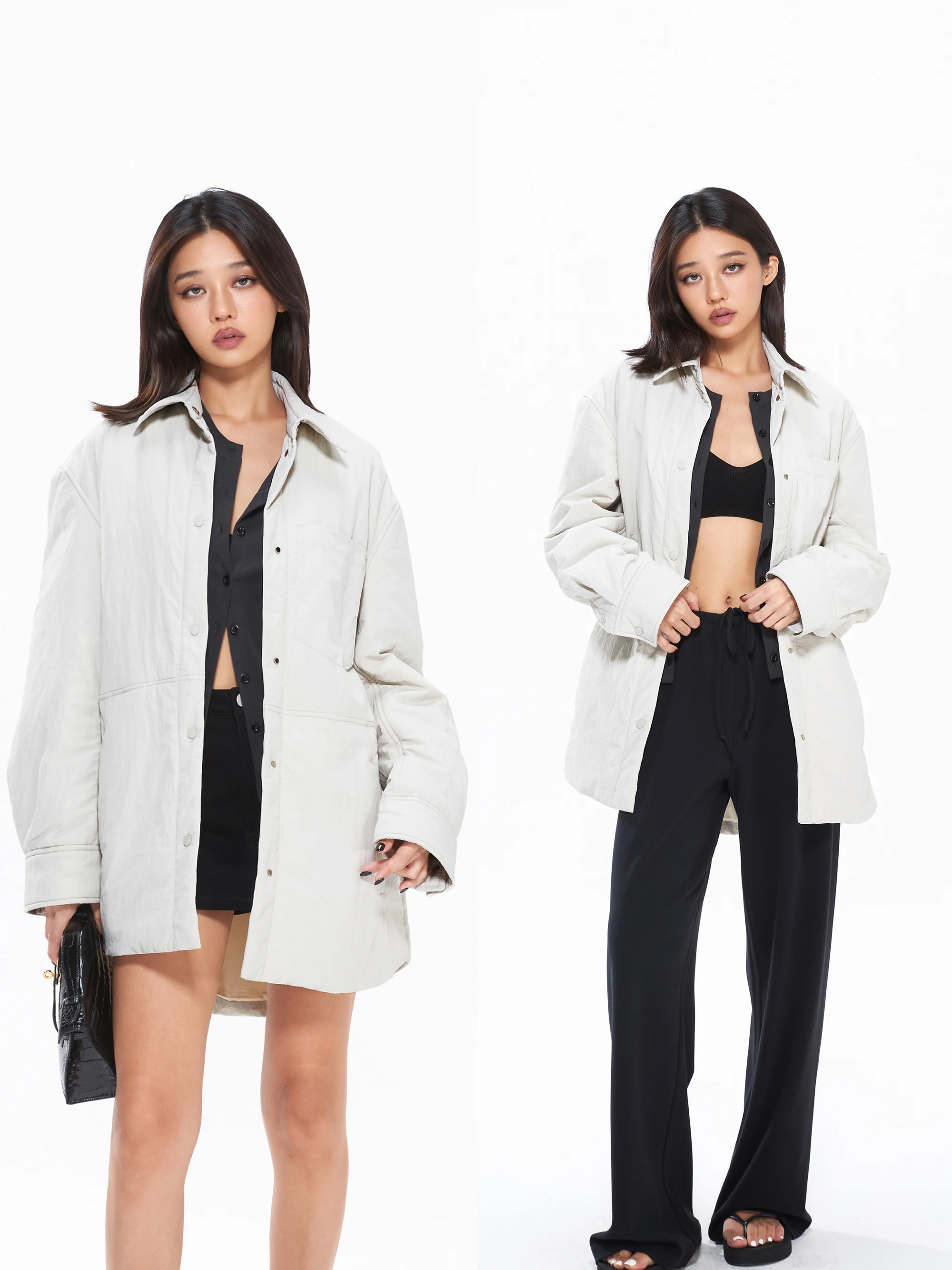 MIRANDA SONG Cotton irt Sle Jaet Loose Casual Button Warm Outerwear Women's Faion Commute Thiened Long Sve ...
MIRANDA SONG Cotton irt Sle Jaet Loose Casual Button Warm Outerwear Women's Faion Commute Thiened Long Sve ...