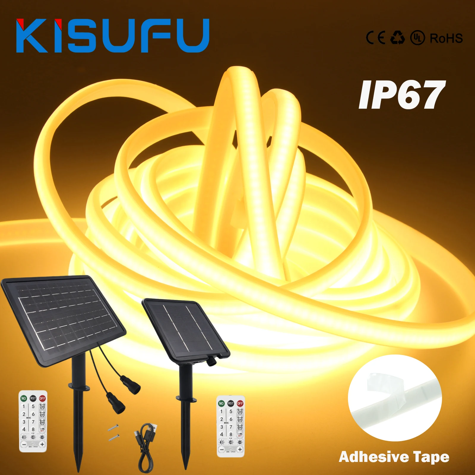 1.3W/2.8W/6W/13W Solar COB LED Strip Light With Remote Dimmable Adhesive Tape Waterproof 3000K 4000K 6000K Indoor Outdoor Decor
1.3W/2.8W/6W/13W Solar COB LED Strip Light With Remote Dimmable Adhesive Tape Waterproof 3000K 4000K 6000K Indoor Outdoor Decor