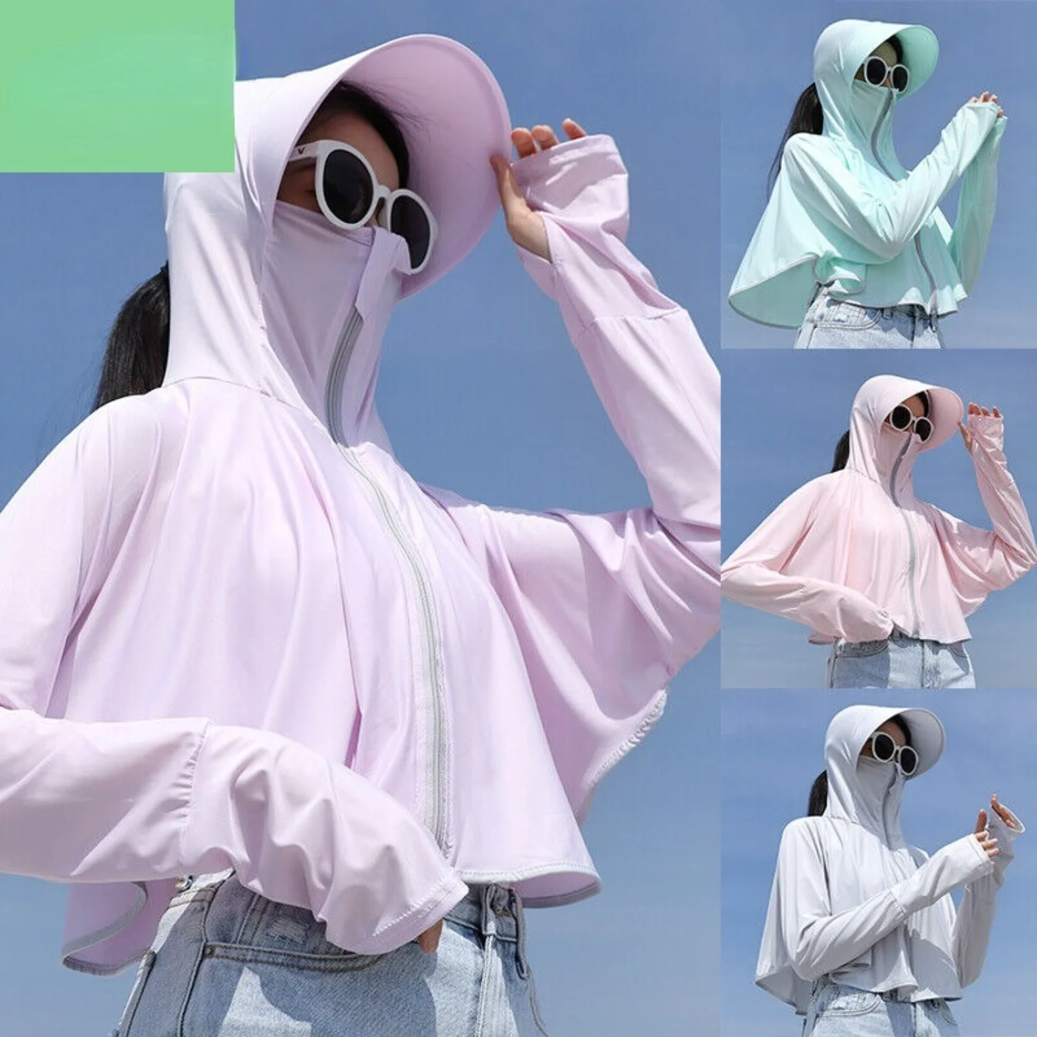Summer women's sun protection clothing, light and breathable beach ice silk hooded, a must-have for travel
Summer women's sun protection clothing, light and breathable beach ice silk hooded, a must-have for travel